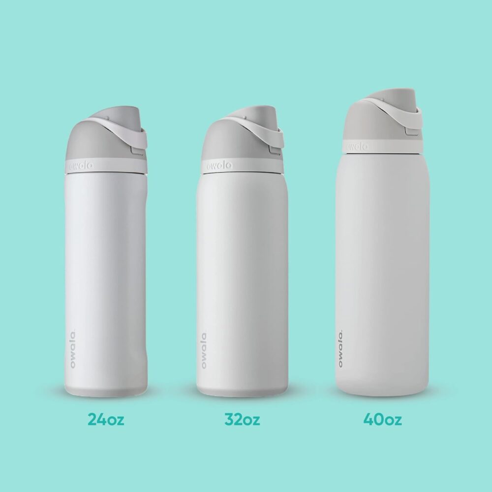 Owala FreeSip Insulated Stainless Steel Water Bottle with Straw – 24 oz, Very Very Dark - Image 6