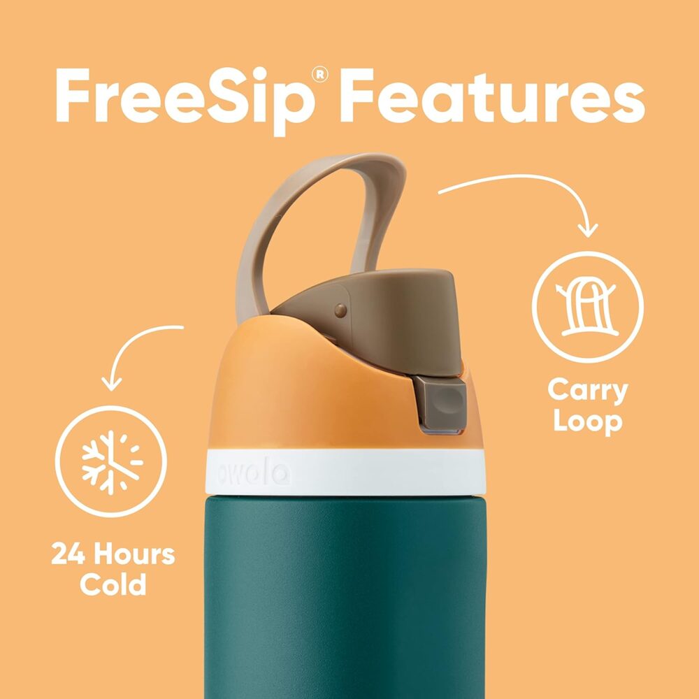 Owala FreeSip Insulated Stainless Steel Water Bottle with Straw – 24 oz, Shy Marshmallow - Image 3