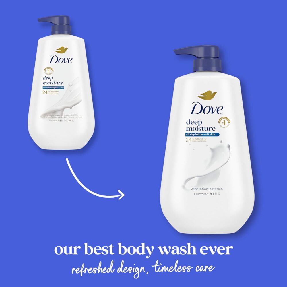 Dove Deep Moisture Body Wash with Pump – 30.6 oz Bottles (Pack of 3) - Image 4