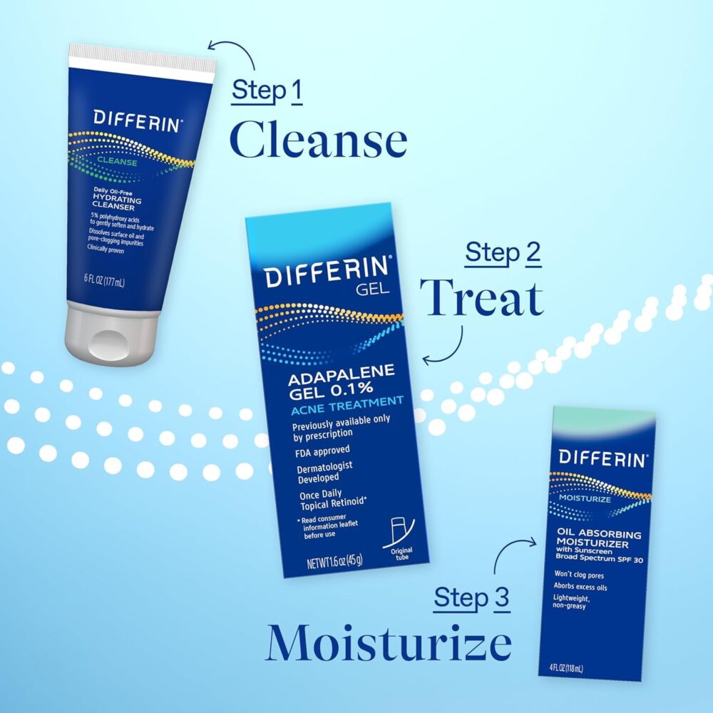 Differin Acne Treatment Gel – 0.1% Adapalene (90‑Day Supply, 1 oz Pump Tube) - Image 3