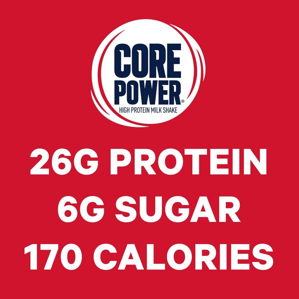 Core Power Protein Shake, Strawberry Banana, 26g Bottle, 14oz, 12 Pack - Image 6