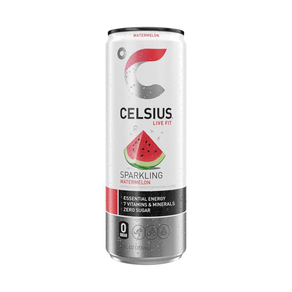 CELSIUS Sparkling Watermelon, Functional Essential Energy Drink 12 Fl Oz (Pack of 12) - Image 4
