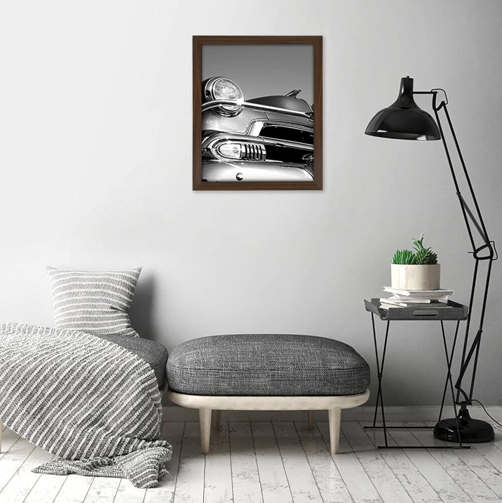 Americanflat 18×24 Poster Frame with Polished Plexiglass – Wide Walnut Woodgrain Frame (Epic Collection) – Wall Hanging (Portrait or Landscape) - Image 2
