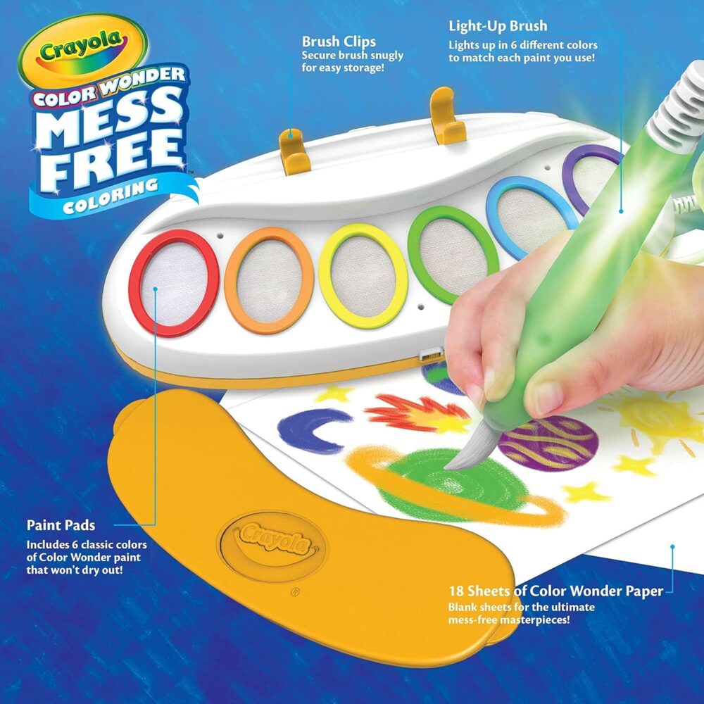Crayola Color Wonder Magic Light Brush – Mess-Free Painting Station for Kids, Ages 3–5 - Image 2