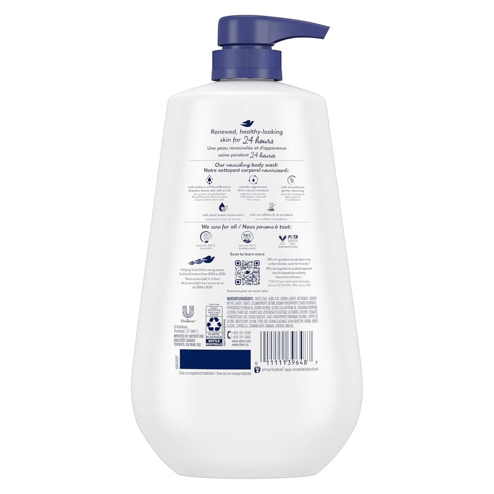 Dove Deep Moisture Body Wash with Pump – 30.6 oz Bottles (Pack of 3) - Image 2