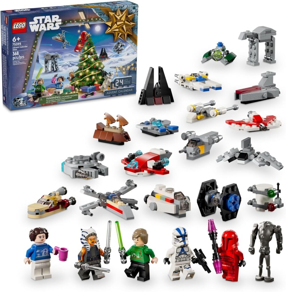 LEGO Star Wars Advent Calendar 2024 (Set 75395) – 368 Pieces, 18 Mini Builds, 5 Minifigures, Ages 6+