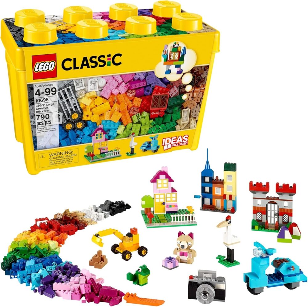 LEGO Classic Large Creative Brick Box 10698 Building Toy Set – 790 Pieces, 33 Colors, Includes Windows, Doors, Baseplates & Tires – Ideal for Home or Classroom Use - Image 3
