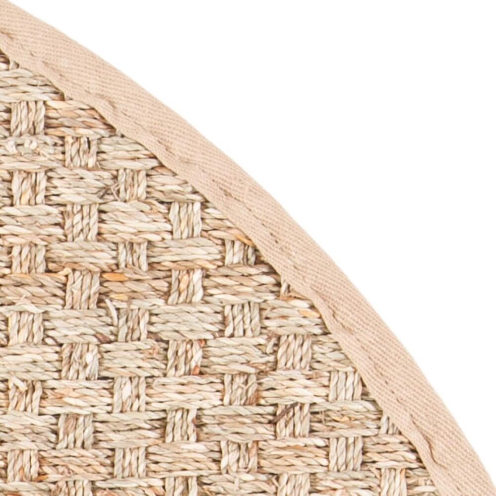 SAFAVIEH Natural Fiber Collection Area Rug – 3′ Round, Natural & Beige – Basketweave Seagrass with Border (NF114A) - Image 7