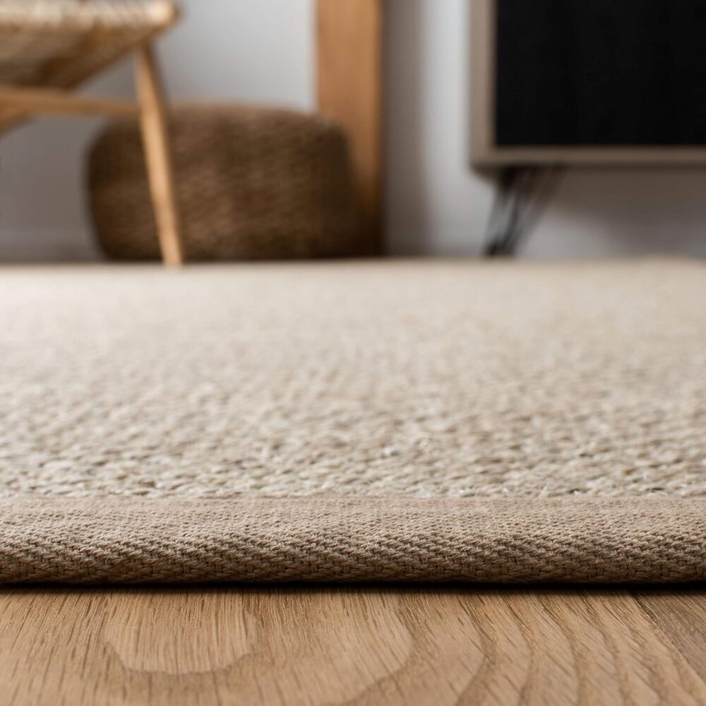 Safavieh Natural Fiber Collection Area Rug – 3′ Square, Marble & Linen – Border Sisal Design (NF143B) - Image 8