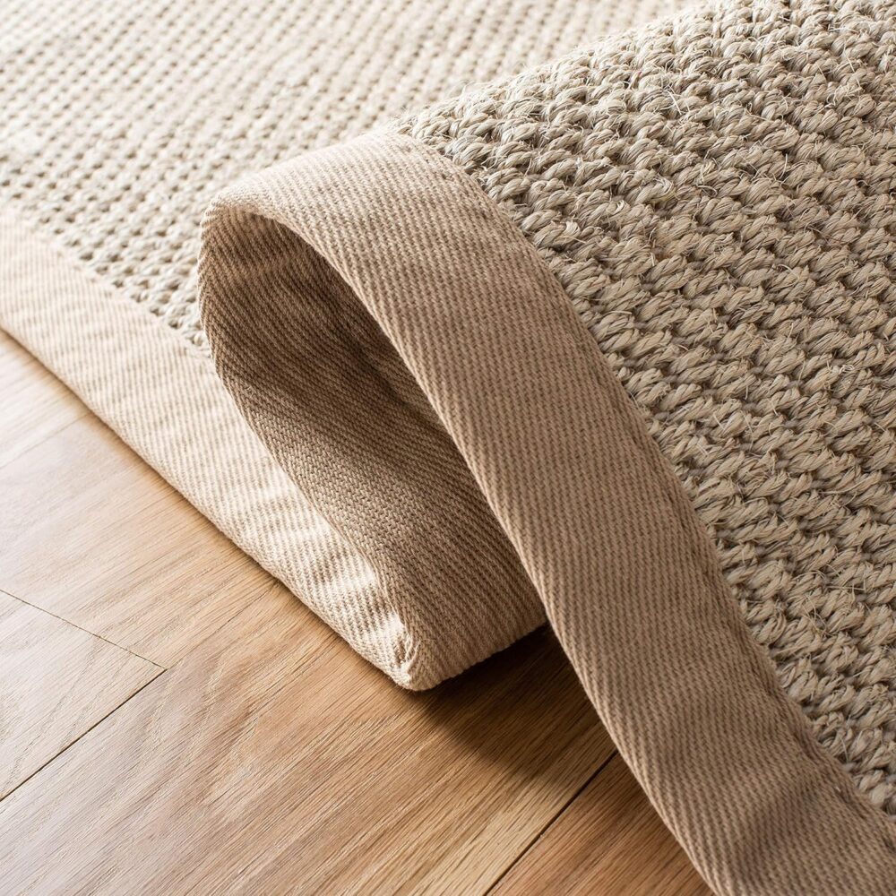 Safavieh Natural Fiber Collection Area Rug – 3′ Square, Marble & Linen – Border Sisal Design (NF143B) - Image 5