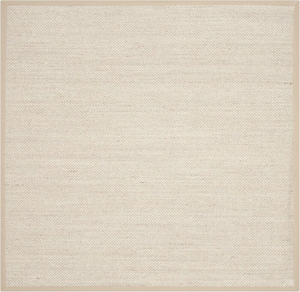 Safavieh Natural Fiber Collection Area Rug – 3′ Square, Marble & Linen – Border Sisal Design (NF143B) - Image 3