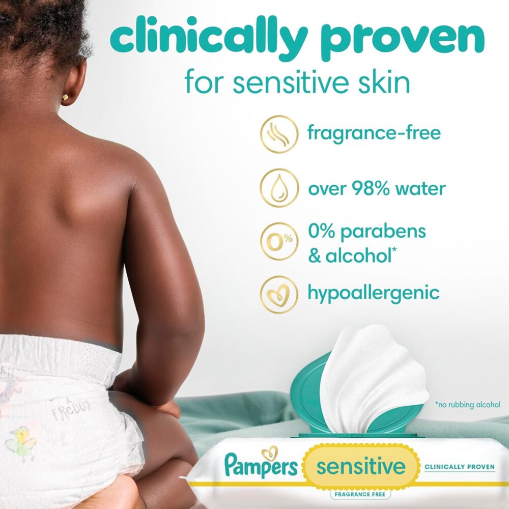 Pampers Sensitive Baby Wipes - 504 Count - Image 2